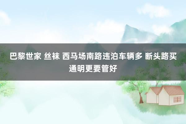 巴黎世家 丝袜 西马场南路违泊车辆多 断头路买通明更要管好