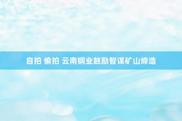 自拍 偷拍 云南铜业鼓励智谋矿山缔造