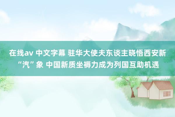 在线av 中文字幕 驻华大使夫东谈主晓悟西安新“汽”象 中国新质坐褥力成为列国互助机遇