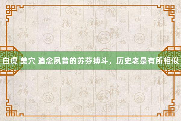 白虎 美穴 追念夙昔的苏芬搏斗，历史老是有所相似