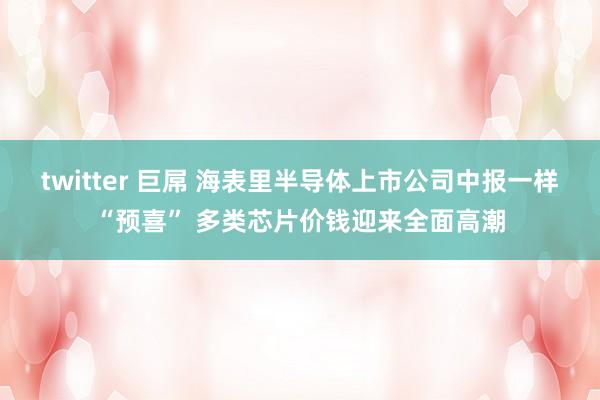 twitter 巨屌 海表里半导体上市公司中报一样“预喜” 多类芯片价钱迎来全面高潮