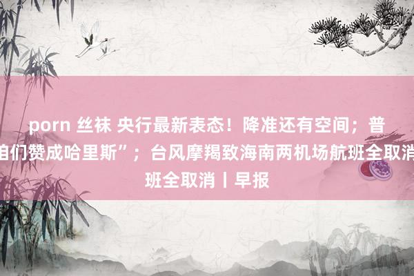 porn 丝袜 央行最新表态！降准还有空间；普京：“咱们赞成哈里斯”；台风摩羯致海南两机场航班全取消丨早报