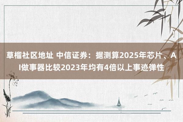 草榴社区地址 中信证券：据测算2025年芯片、AI做事器比较2023年均有4倍以上事迹弹性