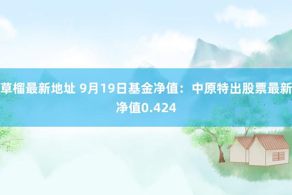 草榴最新地址 9月19日基金净值：中原特出股票最新净值0.424