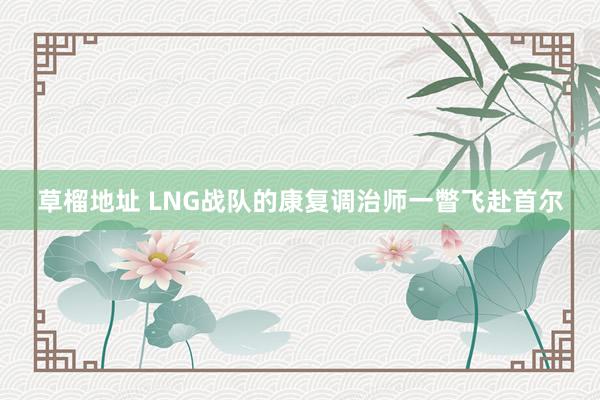 草榴地址 LNG战队的康复调治师一瞥飞赴首尔
