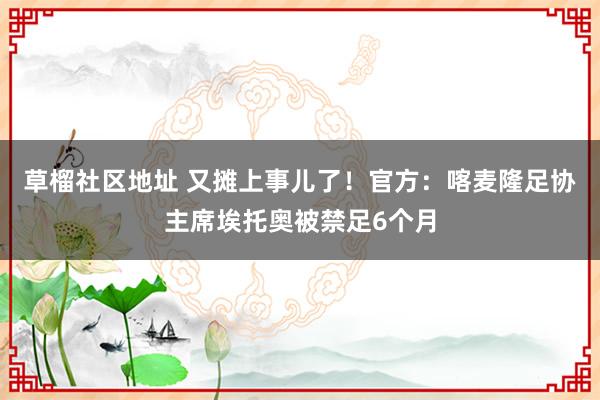 草榴社区地址 又摊上事儿了！官方：喀麦隆足协主席埃托奥被禁足6个月