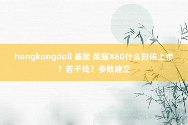 hongkongdoll 露脸 荣耀X60什么时候上市？若干钱？参数建立