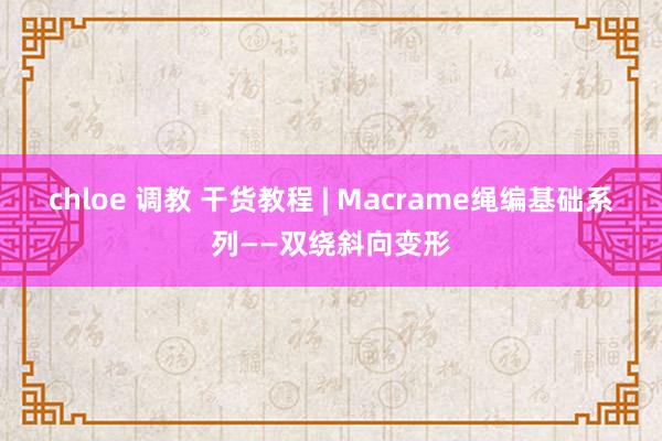chloe 调教 干货教程 | Macrame绳编基础系列——双绕斜向变形