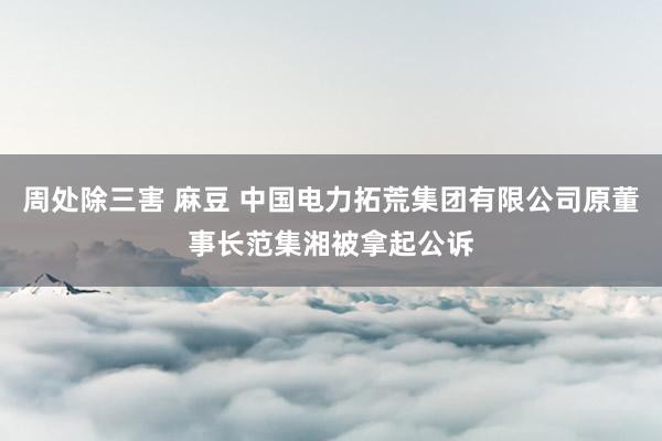 周处除三害 麻豆 中国电力拓荒集团有限公司原董事长范集湘被拿起公诉