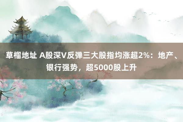 草榴地址 A股深V反弹三大股指均涨超2%：地产、银行强势，超5000股上升