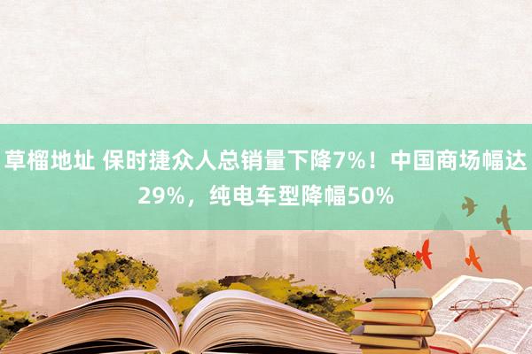草榴地址 保时捷众人总销量下降7%！中国商场幅达29%，纯电车型降幅50%