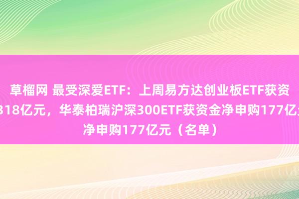 草榴网 最受深爱ETF：上周易方达创业板ETF获资金净申购318亿元，华泰柏瑞沪深300ETF获资金净申购177亿元（名单）