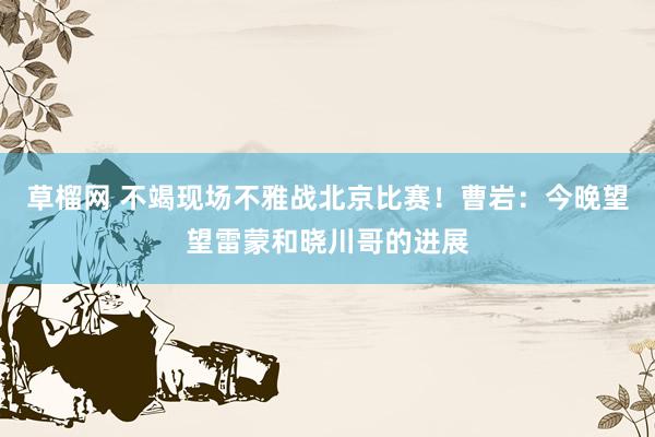 草榴网 不竭现场不雅战北京比赛！曹岩：今晚望望雷蒙和晓川哥的进展