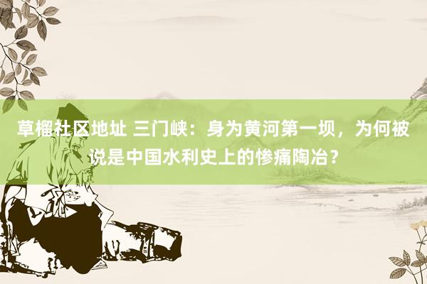 草榴社区地址 三门峡：身为黄河第一坝，为何被说是中国水利史上的惨痛陶冶？