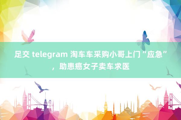 足交 telegram 淘车车采购小哥上门“应急”，助患癌女子卖车求医