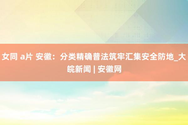 女同 a片 安徽：分类精确普法筑牢汇集安全防地_大皖新闻 | 安徽网