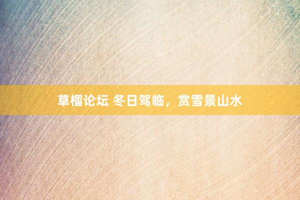 草榴论坛 冬日驾临，赏雪景山水