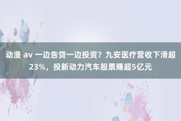 动漫 av 一边告贷一边投资？九安医疗营收下滑超23%，投新动力汽车股票赚超5亿元