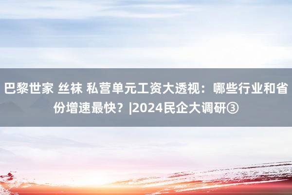 巴黎世家 丝袜 私营单元工资大透视：哪些行业和省份增速最快？|2024民企大调研③