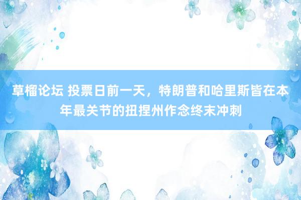 草榴论坛 投票日前一天，特朗普和哈里斯皆在本年最关节的扭捏州作念终末冲刺