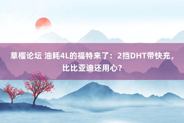 草榴论坛 油耗4L的福特来了：2挡DHT带快充，比比亚迪还用心？