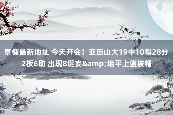 草榴最新地址 今天开会！亚历山大19中10得28分2板6助 出现8诞妄&绝平上篮被帽