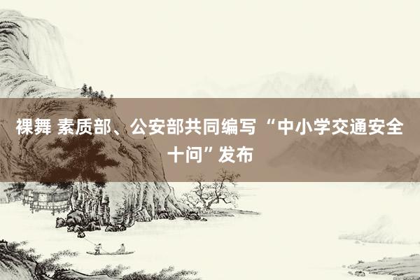 裸舞 素质部、公安部共同编写 “中小学交通安全十问”发布