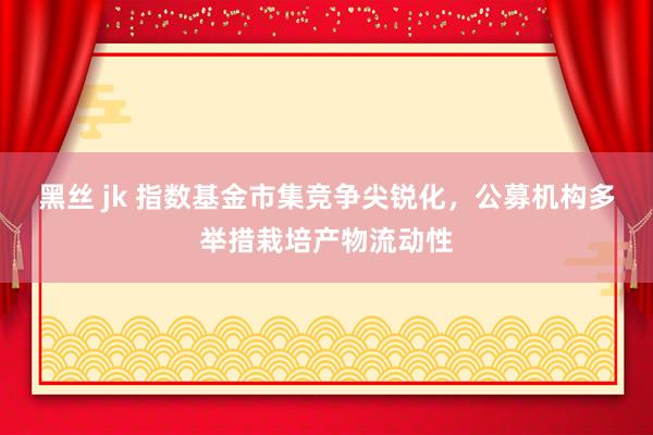 黑丝 jk 指数基金市集竞争尖锐化，公募机构多举措栽培产物流动性