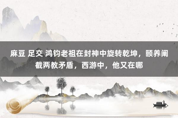 麻豆 足交 鸿钧老祖在封神中旋转乾坤，颐养阐截两教矛盾，西游中，他又在哪