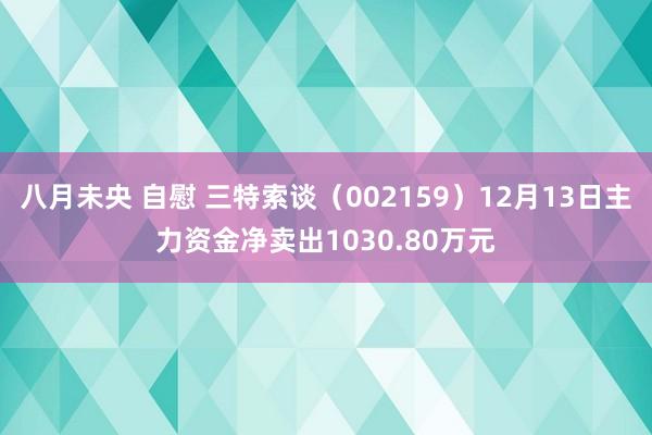 八月未央 自慰 三特索谈（002159）12月13日主力资金净卖出1030.80万元