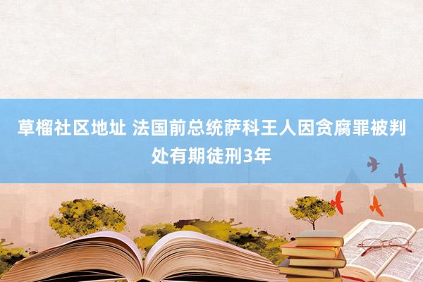 草榴社区地址 法国前总统萨科王人因贪腐罪被判处有期徒刑3年