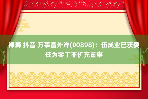 裸舞 抖音 万事昌外洋(00898)：伍成业已获委任为零丁非扩充董事