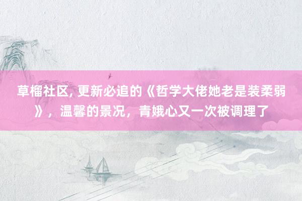 草榴社区， 更新必追的《哲学大佬她老是装柔弱》，温馨的景况，青娥心又一次被调理了