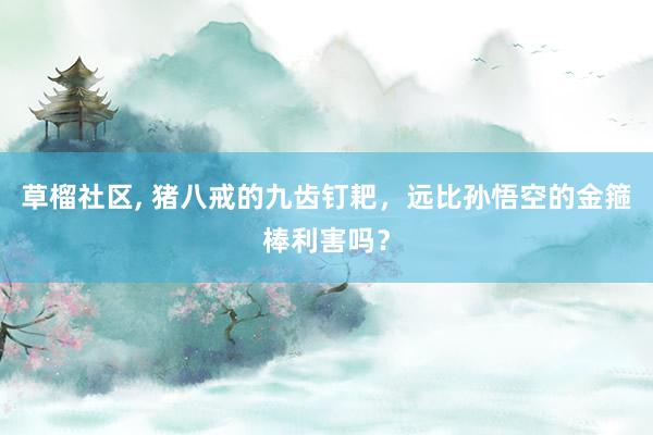 草榴社区， 猪八戒的九齿钉耙，远比孙悟空的金箍棒利害吗？