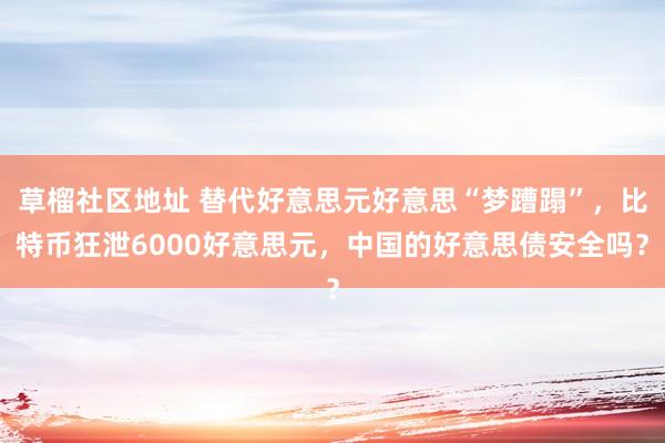 草榴社区地址 替代好意思元好意思“梦蹧蹋”，比特币狂泄6000好意思元，中国的好意思债安全吗？