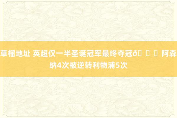 草榴地址 英超仅一半圣诞冠军最终夺冠🏆阿森纳4次被逆转利物浦5次