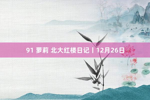 91 萝莉 北大红楼日记丨12月26日