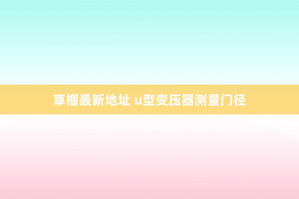 草榴最新地址 u型变压器测量门径
