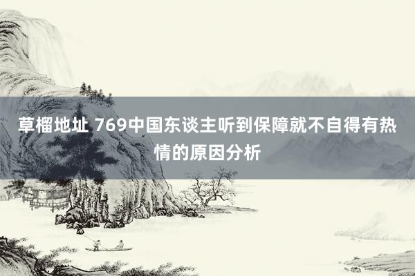 草榴地址 769中国东谈主听到保障就不自得有热情的原因分析