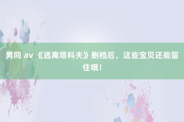 男同 av 《逃离塔科夫》删档后，这些宝贝还能留住哦！