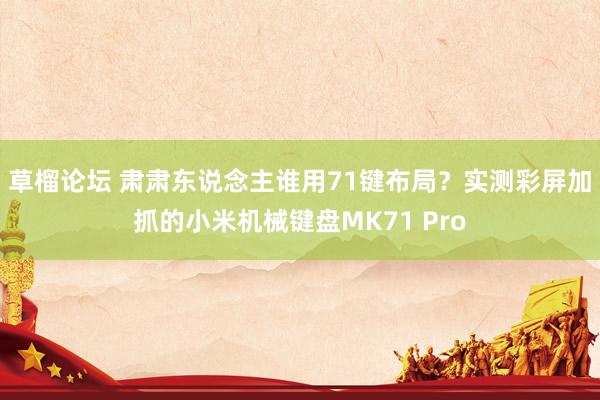 草榴论坛 肃肃东说念主谁用71键布局？实测彩屏加抓的小米机械键盘MK71 Pro