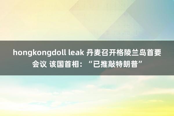 hongkongdoll leak 丹麦召开格陵兰岛首要会议 该国首相：“已推敲特朗普”