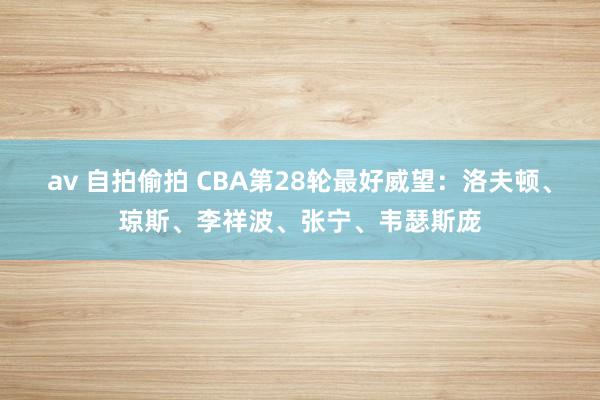 av 自拍偷拍 CBA第28轮最好威望：洛夫顿、琼斯、李祥波、张宁、韦瑟斯庞