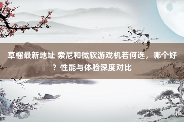 草榴最新地址 索尼和微软游戏机若何选，哪个好？性能与体验深度对比