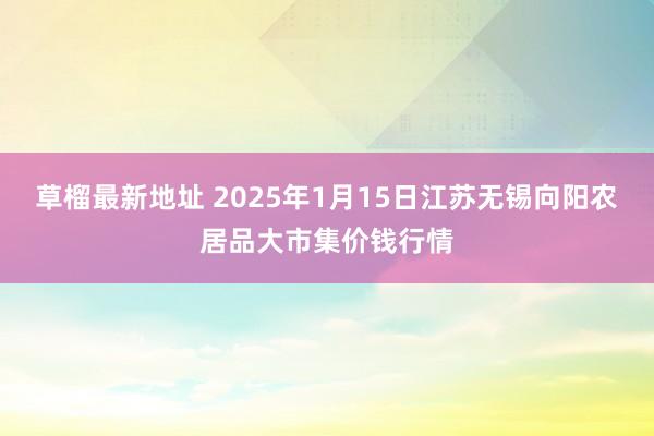 草榴最新地址 2025年1月15日江苏无锡向阳农居品大市集价钱行情