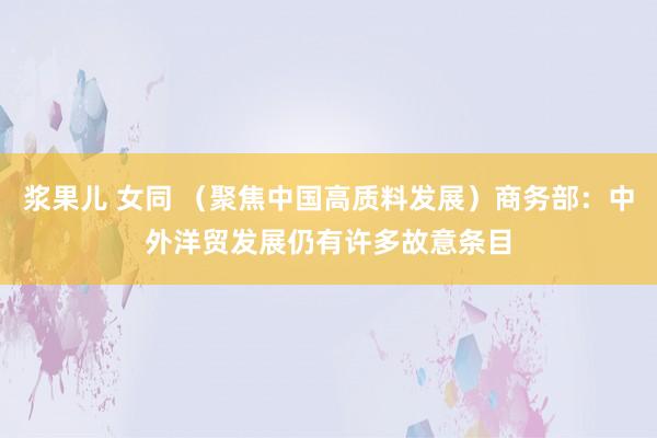 浆果儿 女同 （聚焦中国高质料发展）商务部：中外洋贸发展仍有许多故意条目