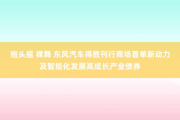 抱头摇 裸舞 东风汽车得胜刊行商场首单新动力及智能化发展高成长产业债券