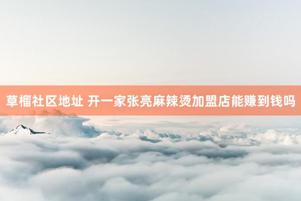 草榴社区地址 开一家张亮麻辣烫加盟店能赚到钱吗