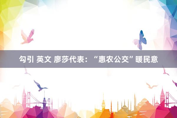 勾引 英文 廖莎代表：“惠农公交”暖民意