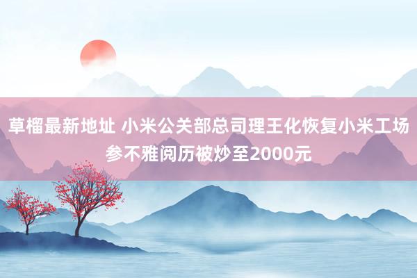 草榴最新地址 小米公关部总司理王化恢复小米工场参不雅阅历被炒至2000元